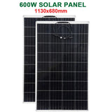 300W/600W Solar Panel Kit - PET Flexible Solar Cell Charger for 12V Battery, Ideal for Camping, RV, Car, Yacht, Boat & Marine Motorhome
