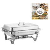 1Pcs 1/2/3 Grid Pans Rectangle Chafing Dish Food-Grade Stainless Steel Food Meal Plates Catering Buffet For Hotel Restaurant