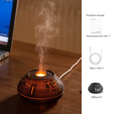 1pc Crackle Paint Flame Aroma Diffuser Simulation Flame Air Humidifier Cool Mist Humidifier Quiet Ultrasonic Humidifiers For Bedroom