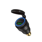 Aluminium Type-C PD Power Delivery USB 30W QC 3.0 Quick Charger Waterproof for Hella DIN Socket Ducati Triumph
