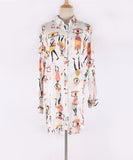 European And American Rayon Cartoon Printed Shirt-style Beach Cover-up