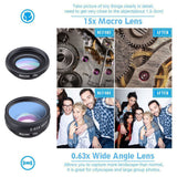 APL-DG10 Fisheye + Wide-angle Macro Mobile Phone External Lens Wide-Angle Macro Fisheye Phone Lens Set with Portable Storage Bag