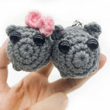 Crocheted Doll Keychain - Sad Hamster Meme, For Car Keys, Backpack & Handbag Ornament
