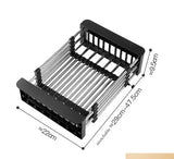 1PC Retractable Drain Basket with Adjustable Armrest Stainless Steel Drying Dish Rack Kitchen Sink Storage basket drain rack