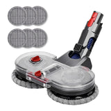 Electric Head Attachment for Dyson V7 V8 V10 V11 V12 V15, Dual Rotating Motors with 6 Pieces Washable Mop Pads