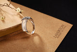 925 Sterling Silver Fashion Personality Retro Feather Inlaid Finger Ring