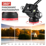 Andoer Compact Video Fluid Pan Tilt Head Panorama Ballhead Tripod Mount 1/4inch Screw 10kg Load Capacity with Handle