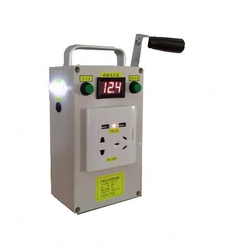 Portable crank 12v DC12V AC220V dual USB output 30W hand cranked power dynamo generator
