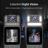 4K w/ Audio /Video Recording Wearable Body Cam WiFi Camera Camcorder with 180° Rotatable Lens Night Vision Lights