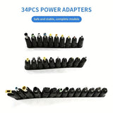 34PCS connector socket AC-DC power adapter plug