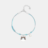 Sterling Silver Drip-glazed Braided Rope Bracelet