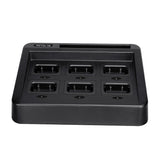 RTC29 black interchangeable slot six way charger [compatible with RT29/HD1/DC12V 2.5A]