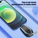 1500mAh Portable Keychain Charger Type-C Ultra-Compact Mini Battery Pack 5V Fast Charging Backup Power Bank For iPhone Android