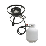 High Pressure Cast Iron Round Burner Headband 0-20 PSI Adjustable Propane Regulator Hose Replacement