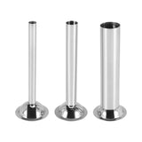 3Pcs Stainless Steel Sausage Stuffer Filg Tubes Funnels Nozzles Spare Parts Filler Tube, Base Diameter:58mm