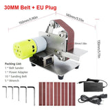 25MM/30MM Mini Belt Sander Electric Grinding hine 7 Speed 10 Sanding Belts for Polishing Wood Acrylic Metal