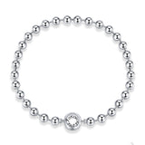 Sterling Silver Beaded Bracelet Geometric Round Beads