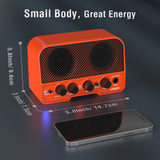 LEKATO Mini Portable Acoustic Guitar Amplifier Speaker 5Watt Acoustic Guitar Amplifierr Normal/Bright Dual Channels