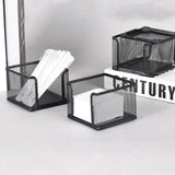 Multifunctional Organizer Metal Organization Convenient Desktop Memo Pad Sticky Note Mesh Box