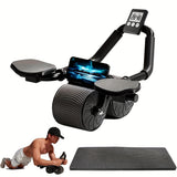 Ab Roller Wheel With Knee Mat Automatic Rebound Abdominal Wheel Timer Abdominal Wheel Exercise Roller Ab Workout Equipment
