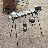 Outdoor Folding Camping Shelf Top Plate Aluminum Alloy Triangle Storage Hanger Picnic Cookware Pot Pan Hanging Rack