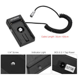 Andoer Blackmagic Cinema Camera BMPCC 4K Power Supply Mount Plate Adapter with Spring Cable for Sony NP-F970 F750 F550 Battery