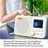 Full Color Display Digital Radio High-Performance DAB Radios Professional Receiver Bluetooth-compatible SD Card Player