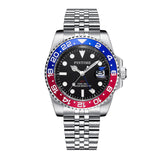 PINTIME Luxury Men's Watches Stainless Steel Strap Rotate the Cover 30M Waterproof  Sport Quartz Wristwatch Top Brand Relogios