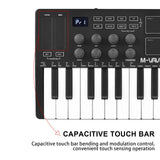 M-VAVE 25-Key Control Mini USB Keyboard MIDI Controller with 25 Velocity Sensitive Keys RGB Backlit Pads 8 Knobs