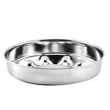 1 Piece Dog Bowl With Anti-Skid Rubber Base Silver Feeding Bowl Pets Feeder Bowl Water Bowl For Small Medium Pet