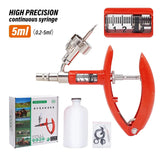 2ml/5ml Animal Continuous Syringe Veterinary Chicken Automatic Vaccine Syringe Animal Injection Dosing Device with Bottles