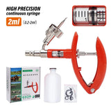 2ml/5ml Animal Continuous Syringe Veterinary Chicken Automatic Vaccine Syringe Animal Injection Dosing Device with Bottles