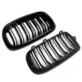Gloss Black For 2014-2018 BMW X5 X6 F15 F16 Front Bumper Kidney Grille