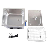 10L Ultrasonic Degassing Cleaner Adjustable Cleaning Machine Set for Industrial Parts Jewelry UK Plug AC220V