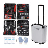 Repair Tool Combination Kit Chromium Vanadium Steel Mixing Tools for Mechanical Auto Home Maintenance EU Plug 220V