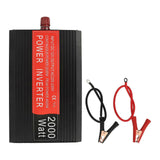 2000W Power Inverter with Work Indicator Aluminum Alloy DC12V To AC110V  Vehicles Solar Inverter for Car and Home Laptop Truck