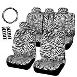 12PCS/Set Luxury Zebra Pattern Seat Cover Steering Wheel Cover Set