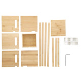 Bamboo Desktop Bookshelf Extendable Adjustable Desk Organizer Shelf Storage Rack with Drawer for Home Office
