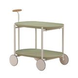 Storage Trolley with Wheels Handle Removable Sofa Side Table for Living Room Bedroom Matcha Green