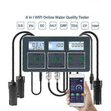 Rechargeable Water Quality Tester Tool S.G PH EC Salt ORP TDS Temp Multi Parameter Test for Aquarium EU Plug JP