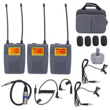 Manbily UHF Dual Channel Wireless Lavalier One for Two Microphone for Interview Shooting