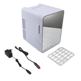 Mirrored Beauty Fridge Professional Efficient Low Power Dual Use 10L Skincare Fridge With LED Light for Dormitory Office Bedroom 100?240V EU Plug