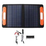 60W 18V Portable Solar Panel Kit Dual USB Port Monocrystalline Folding Solar Charger with Support Bracket for Outdoor Camping