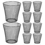 Round Wastepaper Basket Wire Mesh Desk Metal Trash Can Recycling Trash Can Garbage Container For Be