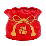 1pc Vintage Flower Planter Succulent Container Chinese Ceramic Flowerpot (Red)