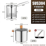 Deep Fryer With Basket: 3l Stainless Steel Deep Fryer Pot With Basket - Double Handle Frying Pot For Frying Boiling And Stewing