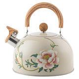 Whistling Tea Kettle Teapot Water Kettle Kitchen Tea Pot Flower Pattern Stovetop Kettle