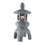 Solar Pagoda Lantern Light Garden Statue Zen Decor Balcony Patio Porch Yard Ornament