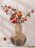 Handwoven Paper Rope Vase: Rustic Farmhouse Flower Holder Vase for Artificial Dried Floral Arrangements Dining Table Hotel Table Decorations