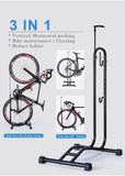 3 in 1 Bicycle Floor Parking Rack Stand for Mountain Road Bike Indoor Garage Storage Bike Repair Stand Maintenance Holder Rack